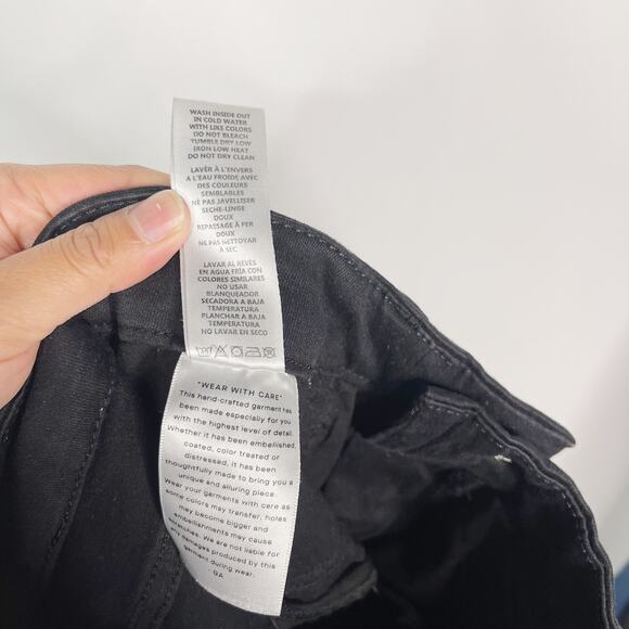 Good American 6 / 28 Black Good Legs Crop Jeans Cotton Stretch Skinny High Rise - Picture 10 of 12